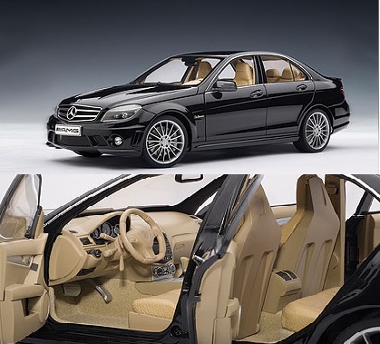 AutoArt 1/18 Mercedes C63 AMG BLK w Leather